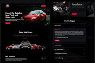 car detailing website, car wash website, auto detailing website, car dealership