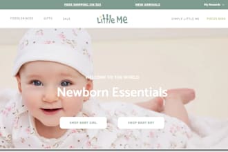 design baby clothing shopify store, baby clothing website, kids clothing website