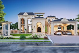 create photorealistic residential interior and exterior renders