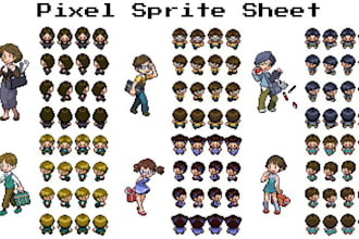 pixel character design sprite sheet 2d game art pixel sprite animation rpg maker