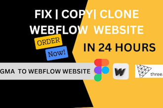 duplicate, clone webflow website, figma to webflow , fix webflow website