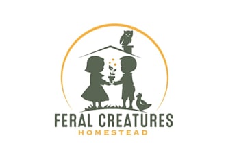 make minimal artwork fun logo for an urban farming family