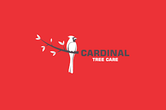 design bird inclusive cardinal tree care logo
