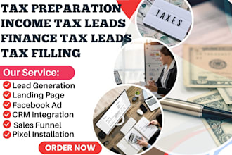 generate tax preparation leads income tax leads finance tax website tax filling