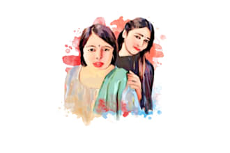 draw abstract watercolor painting,oil paint or digital art from photo