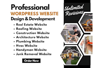 build hvac, roofing, plumbing, construction, renovation wordpress website design
