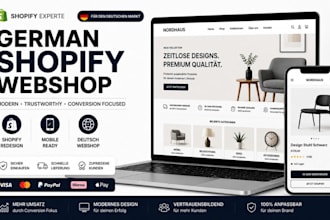 design or redesign a professional german shopify store, deutsch dropshipping