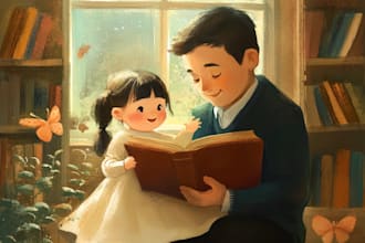 make hand drawn children picture book illustration