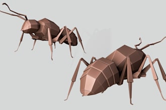 create low poly 3d models for game or printing