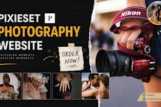 design a beautiful pixieset website, photography website, squarespace website