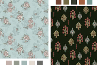 design seamless textile patterns and fabric prints