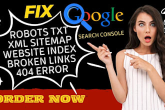 do google search console robots txt, xml sitemap, website index