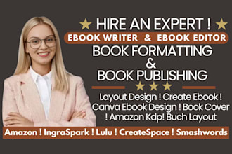 book formatting book cover design book editing layout design create ebook memoir