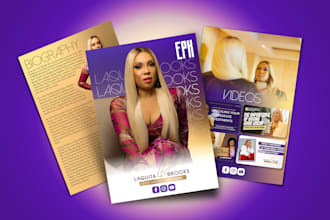 design professional epk media kit press kit speaker kit one sheet for artists dj