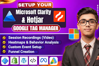set up microsoft clarity, hotjar for heatmap ,user interaction tracking via GTM
