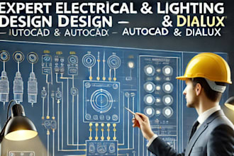 do electrical drawing and lighting desing autocad using dialux
