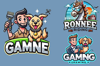 do stunning cat, dog, horse, fox, wolf, animal cartoon logo