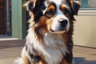 draw a cute cartoon portrait of your pet dog