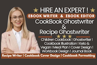 design edit format write recipes for cookbook recipe book keto vegan meal plan