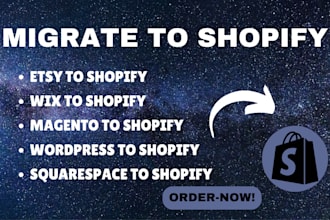 move your woocommerce, wix, etsy, wordpress, to shopify