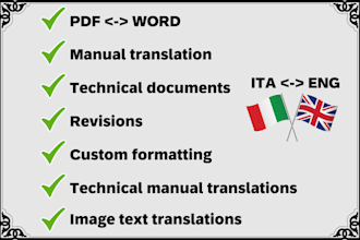 manually translate from italian to english and viceversa