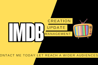promote, create and update imdb page for you and your film TV show