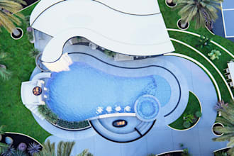 do backyard landscape design, 3d site plan, architect