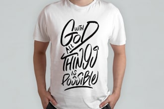 create custom typography christian t shirt and graphic design