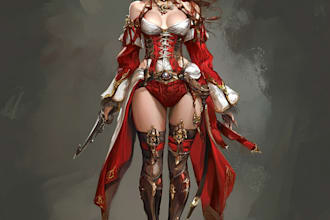 create fantasy or dnd party illustration