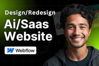 design ai website, saas website landing page with webflow