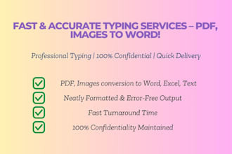 accurately type or retype PDF, or images to word