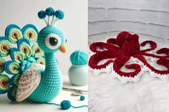 write detailed amigurumi crochet patterns with PDF picture and video tutorials