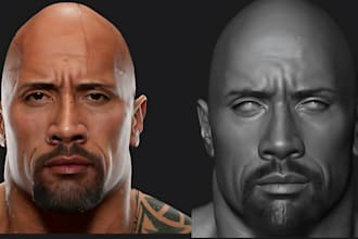 sculpt realistic 3d head, 3d bust, 3d face, 3d full body model, 3d printing