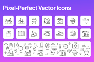 design custom pixel perfect vector icons for your brand