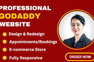 design or redesign godaddy website professionally or develop godaddy website