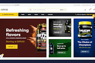 build supplement website vitamin supplement shopify store nutraceutical website