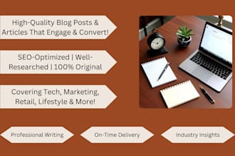 write engaging, well researched blogs and articles on tech, marketing, and more