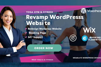 redesign life coaching author booking fitness yoga gym revamp wordpress website