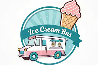 do a distinctive and modern ice cream truck logo design