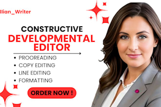 proofread, developmental edit, copy and line edit your book
