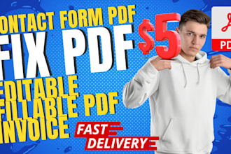 create and fixing advanced contact form, custom pdf editable fillable invoice
