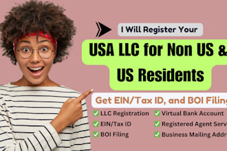 register USA llc for non US and US residents, get ein, tax id