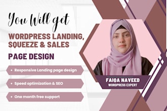 build wordpress landing page, squeeze page, sales page
