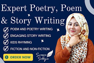 write poem, poetry, story, creative writing, kids rhyming or love poem