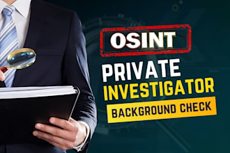 provide osint private investigator on any target,detective and background check
