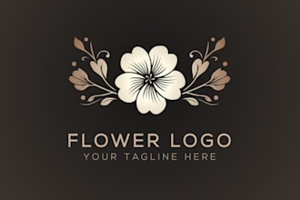 make hand drawn botanical floral logo