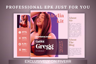 design electronic press kit, artist press kit, media kit design, one sheet epk