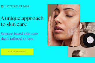 design beauty website, skincare, spa, cosmetic, fashion, web create or build