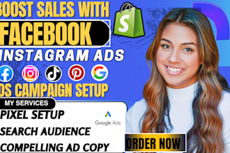setup shopify facebook ads campaign, meta ads, or instagram ads
