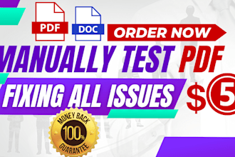 manually test PDF or word, and design, fixing all accessibility error